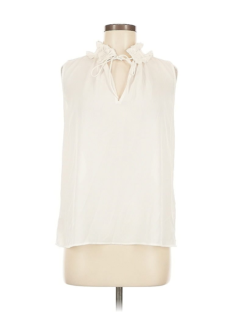 Pre-owned Ann Taylor Loft Sleeveless Blouse In White