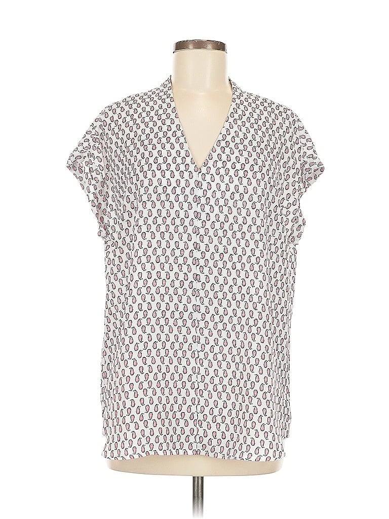 Pre-owned Pleione Short Sleeve Blouse In White