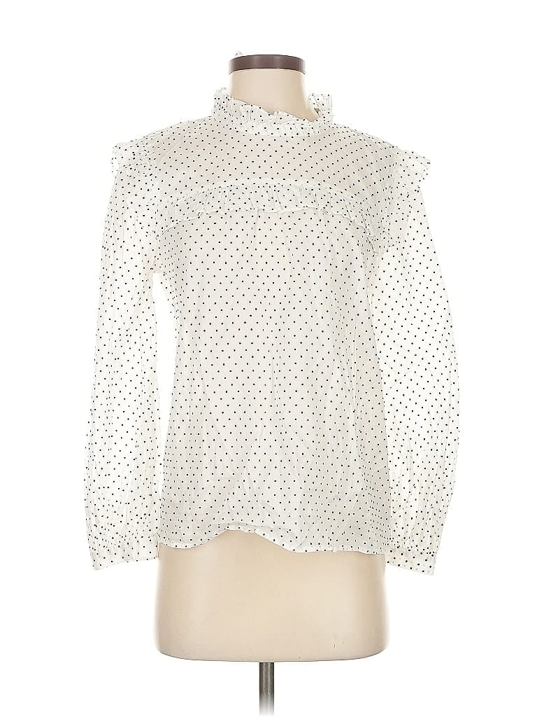Pre-owned Madewell Long Sleeve Blouse In White