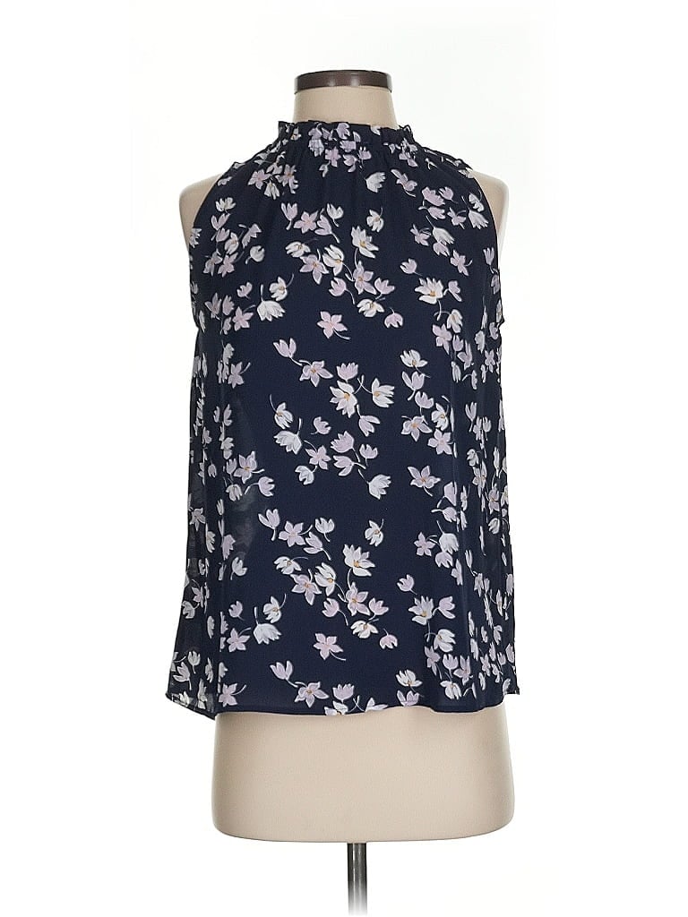 Pre-owned Ann Taylor Loft Outlet Tank Top Blue Halter Neckline Tops