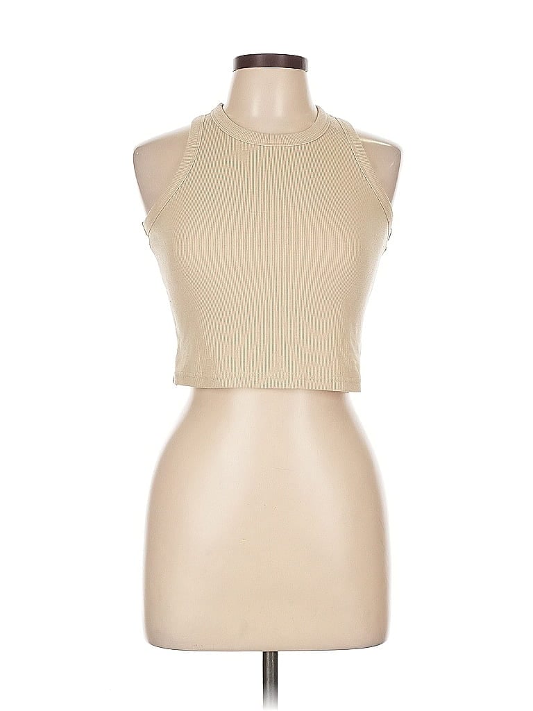 Pre-owned Unbranded Tank Top Tan Halter Neckline Tops In Brown