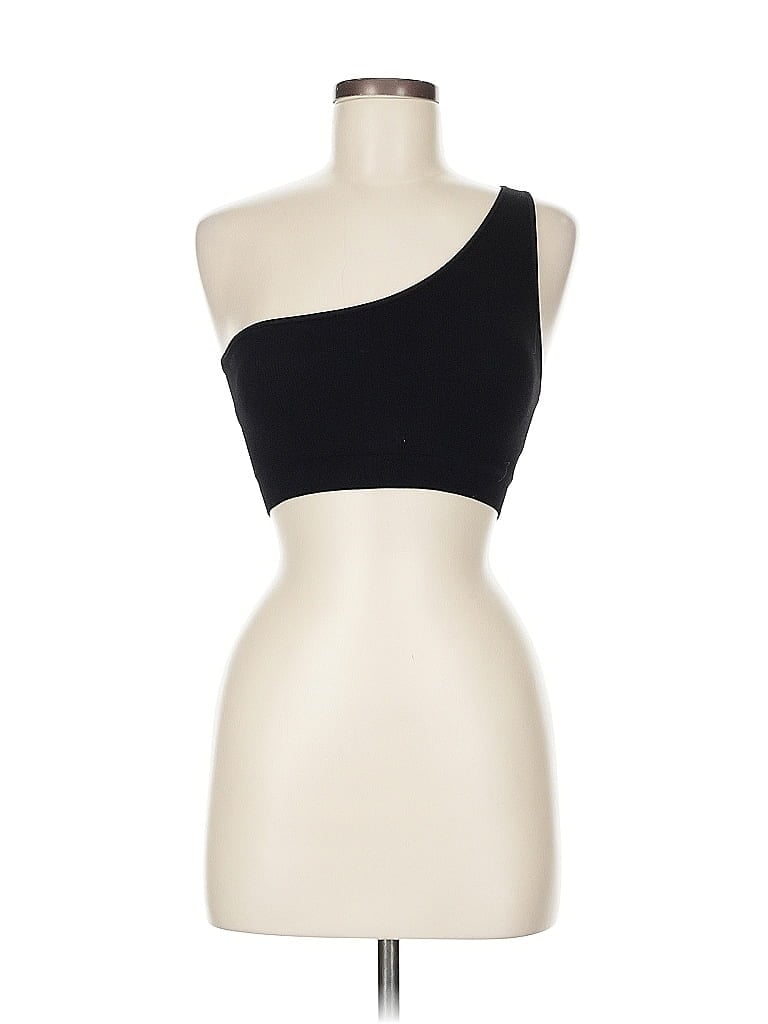 Pre-owned Assorted Brands Tank Top Black One Shoulder Neckline Tops