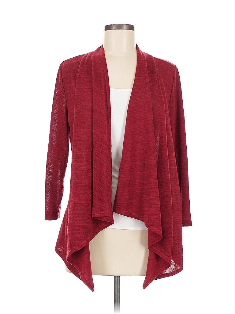 Pre-owned Travel Elements Cardigan Sweater In Burgundy
