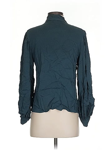 Theory Long Sleeve Silk Top (view 2)