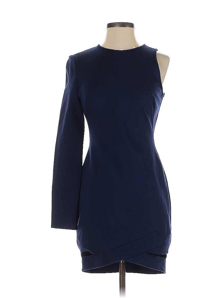 Black Halo Solid Blue Cocktail Dress Size 4 - photo 1