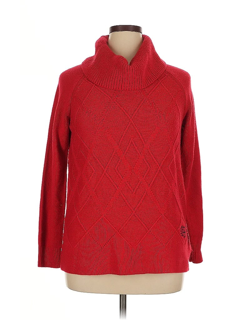 Pre-owned Tommy Hilfiger Turtleneck Sweater In Red