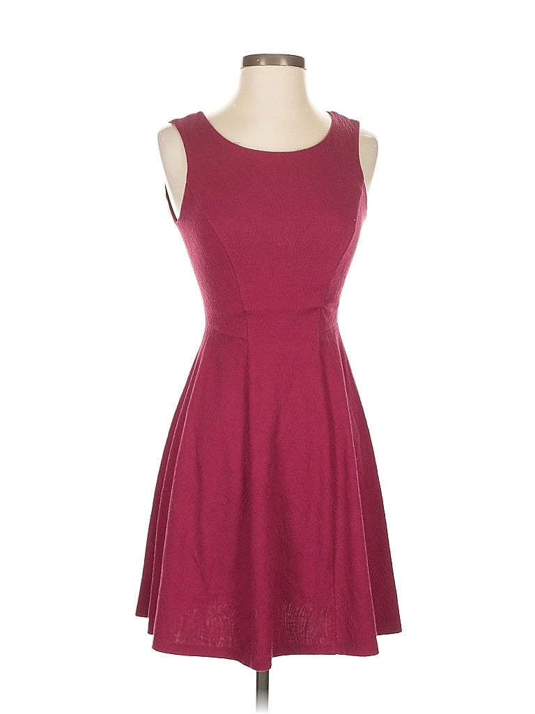 Pre-owned Lc Lauren Conrad Casual Dress In Burgundy