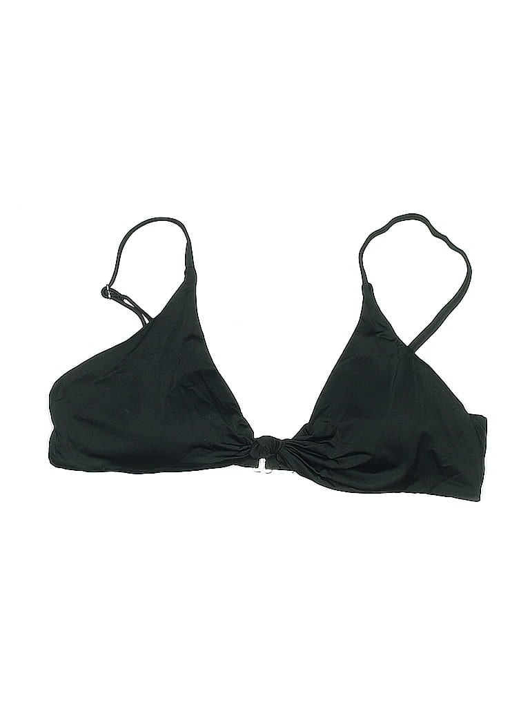 DIPPIN' DAISY'S SWIMWEAR Pre-owned Swimsuit Top Black Solid Pattern Swimwear