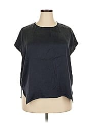 Mm. La Fleur Short Sleeve Silk Top
