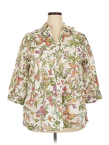 Lane Bryant 3/4 Sleeve Button-Down Shirt (view 1)
