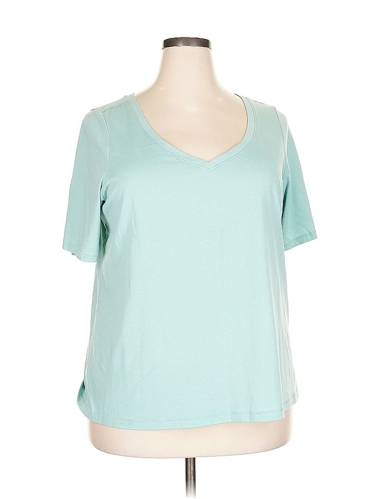Pre-owned Lane Bryant Short Sleeve T-shirt In Blue