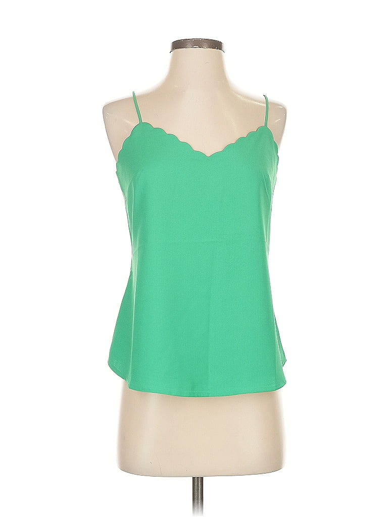 Pre-owned J.crew Factory Store Tank Top Green Sweetheart Neckline Tops