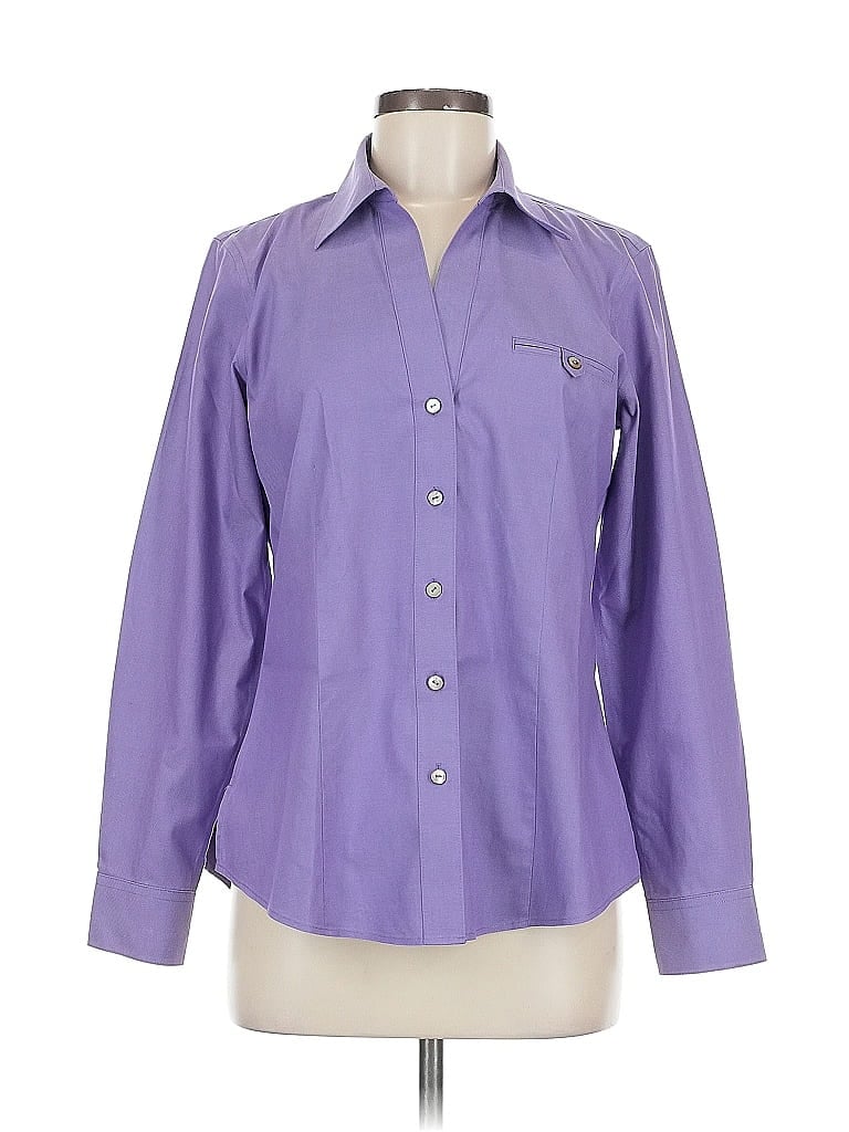 Click to view more detailed imagery on our partner's website Pre-owned Foxcroft Long Sleeve Button Down Shirt In Purple