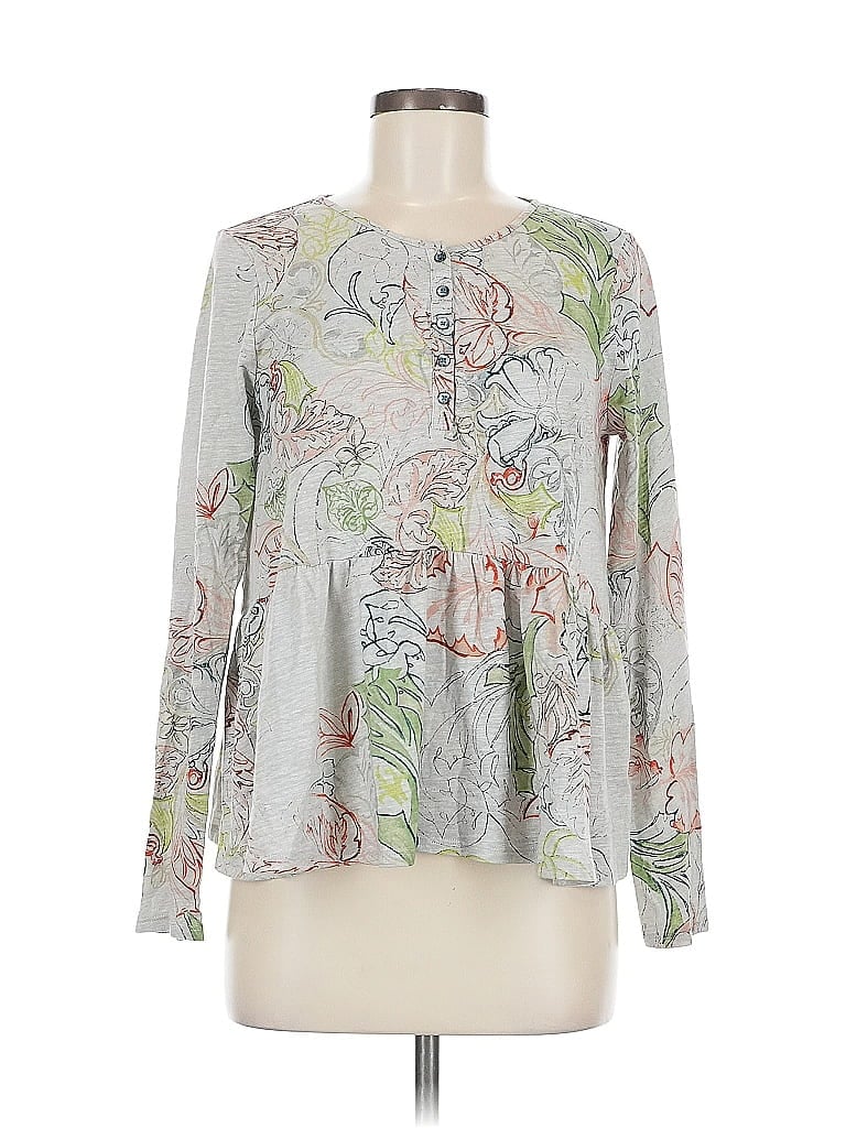 Pre-owned Meadow Rue Long Sleeve Blouse In Gray