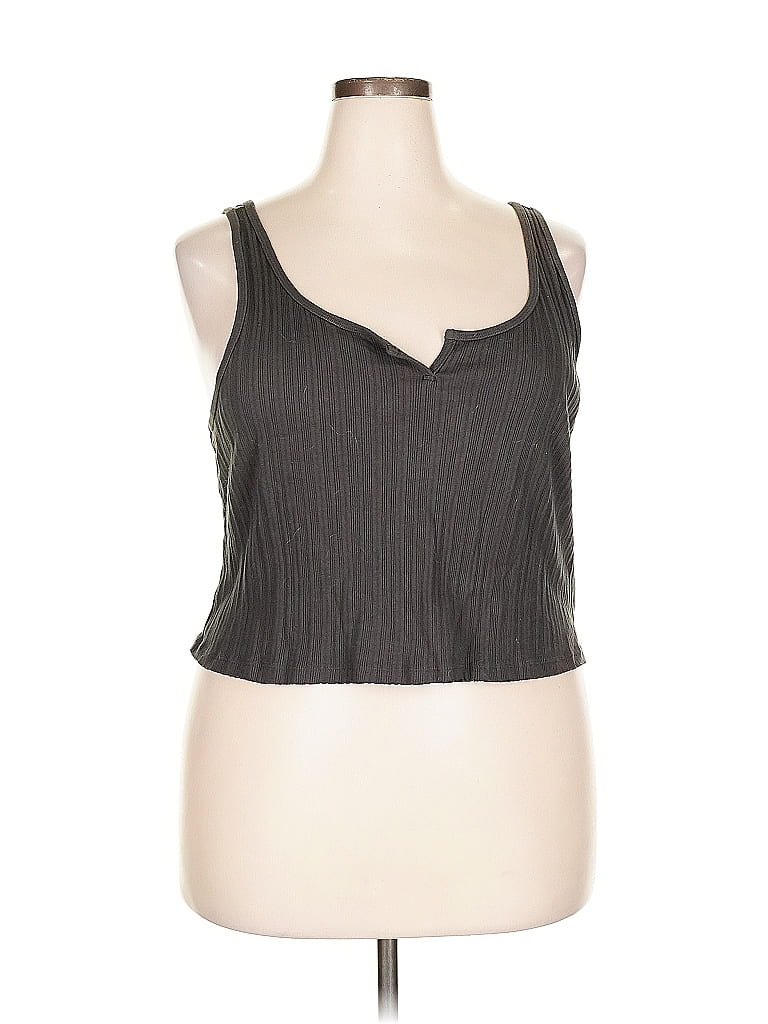 Pre-owned Aerie Tank Top Gray Halter Neckline Tops
