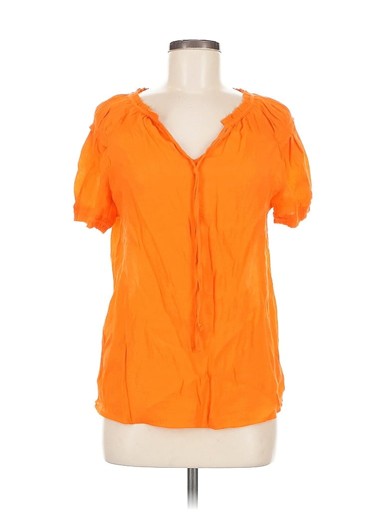 Pre-owned C Established 1946 Short Sleeve Blouse In Orange