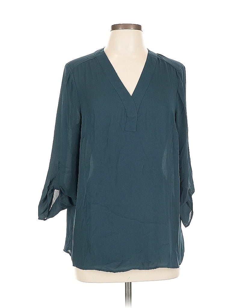 Pre-owned Dr2 3/4 Sleeve Blouse In Blue