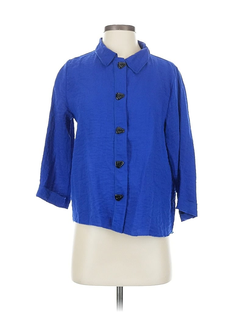 Habitat Blue 3/4 Sleeve Button-Down Shirt Size XS - photo 1