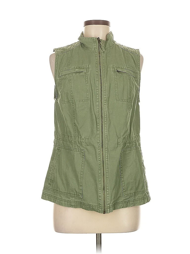 Pre-owned Merona Vest In Green