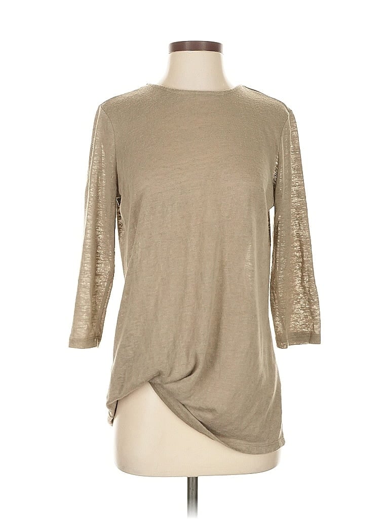 LISETTE L Pre-owned 3/4 Sleeve T-shirt In Brown