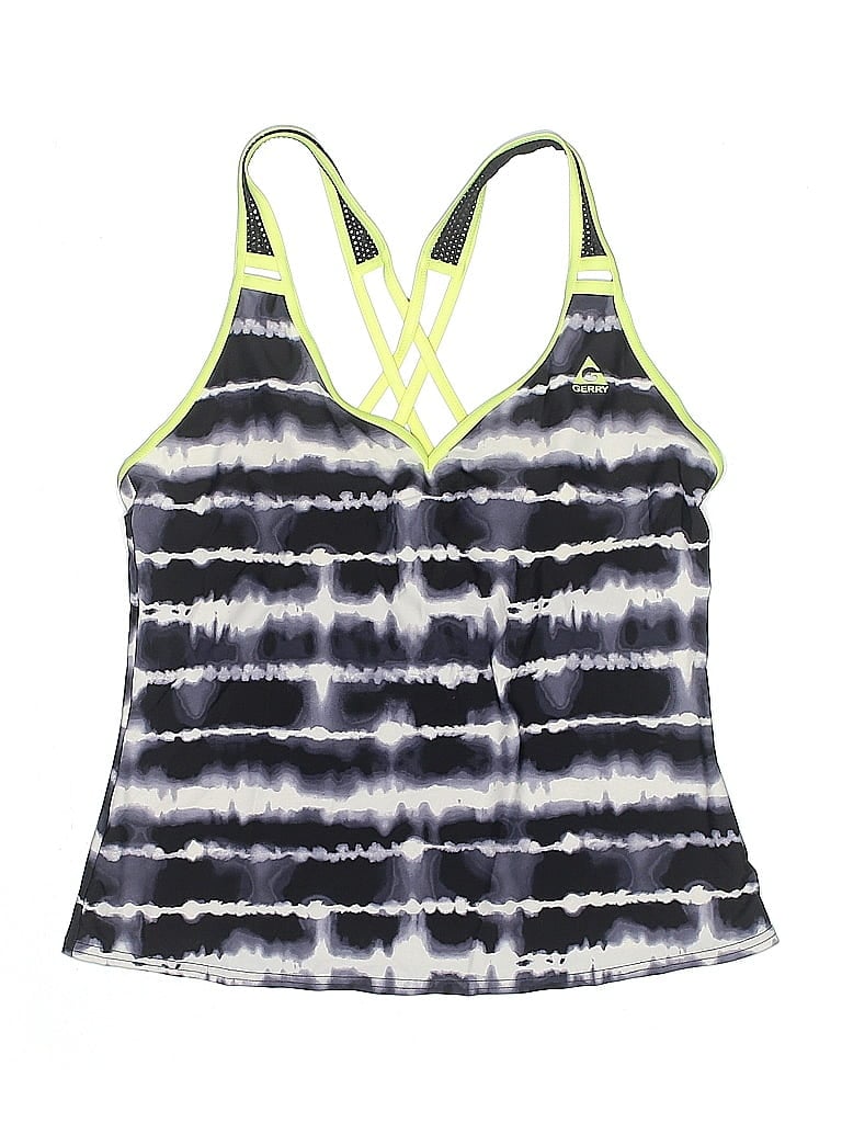 Pre-owned Gerry Swimsuit Top Blue Tie-dye Pattern Swimwear