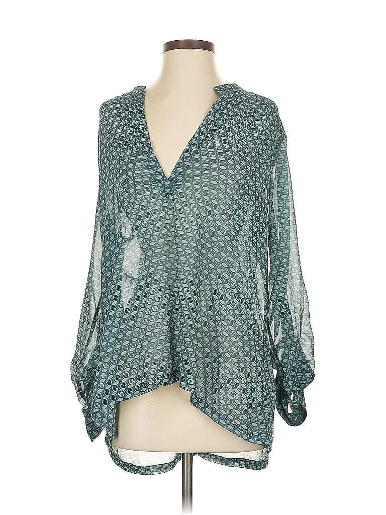 Pre-owned Caslon 3/4 Sleeve Blouse In Blue