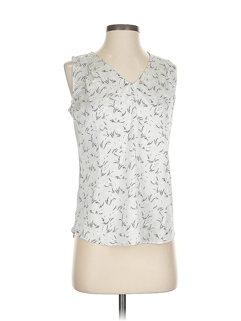 Pre-owned Ann Taylor Factory Tank Top Silver V-neck Tops