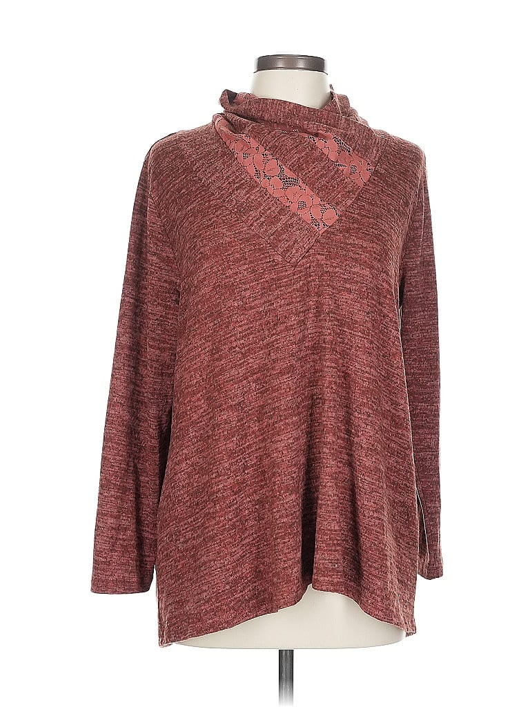 Pre-owned One World Pullover Sweater In Burgundy