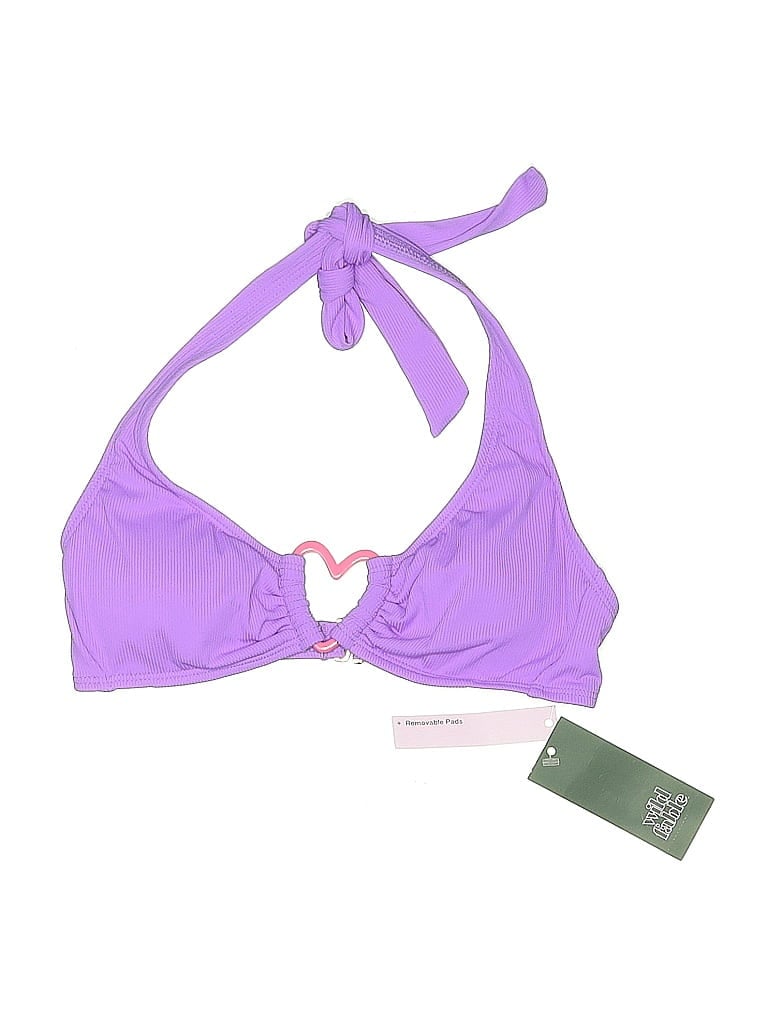 Wild Fable Swimsuit Top Purple Hearts Pattern Swimwear