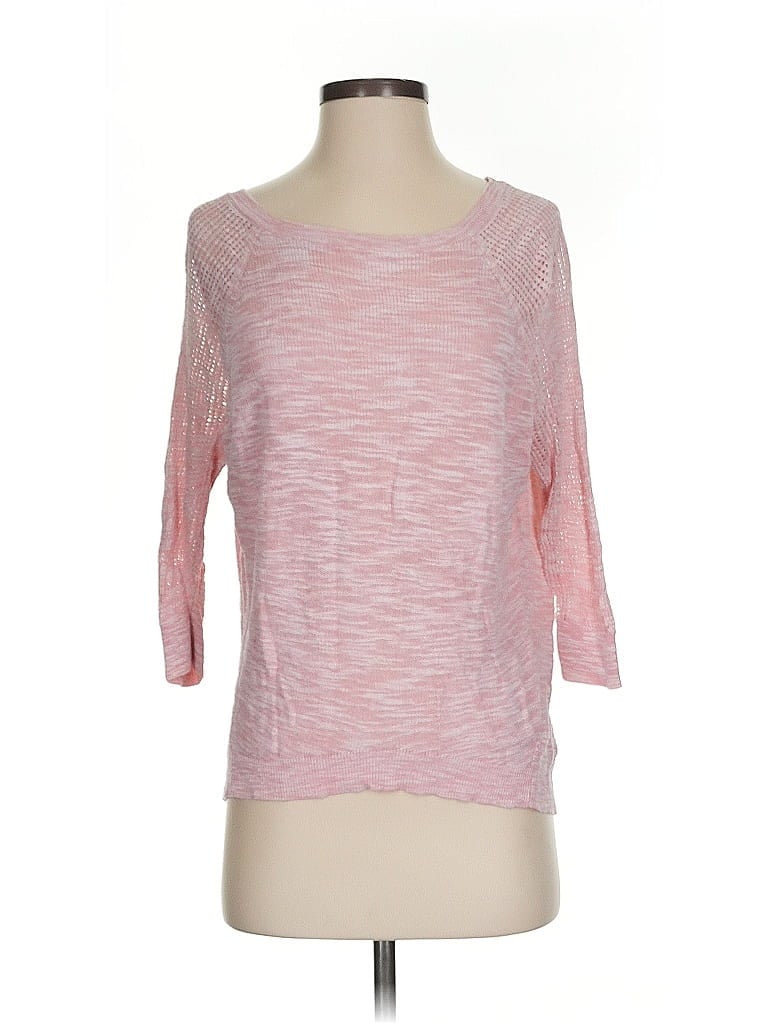 Pre-owned Express 3/4 Sleeve T-shirt In Pink