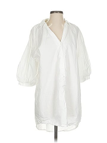 Zara 3/4 Sleeve Button-Down Shirt (view 1)