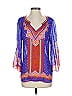 Hale Bob 100% Silk Blue 3/4 Sleeve Silk Top Size S - photo 1