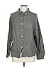 Automet 100% Rayon Houndstooth Gray Long Sleeve Button-Down Shirt Size L - photo 1