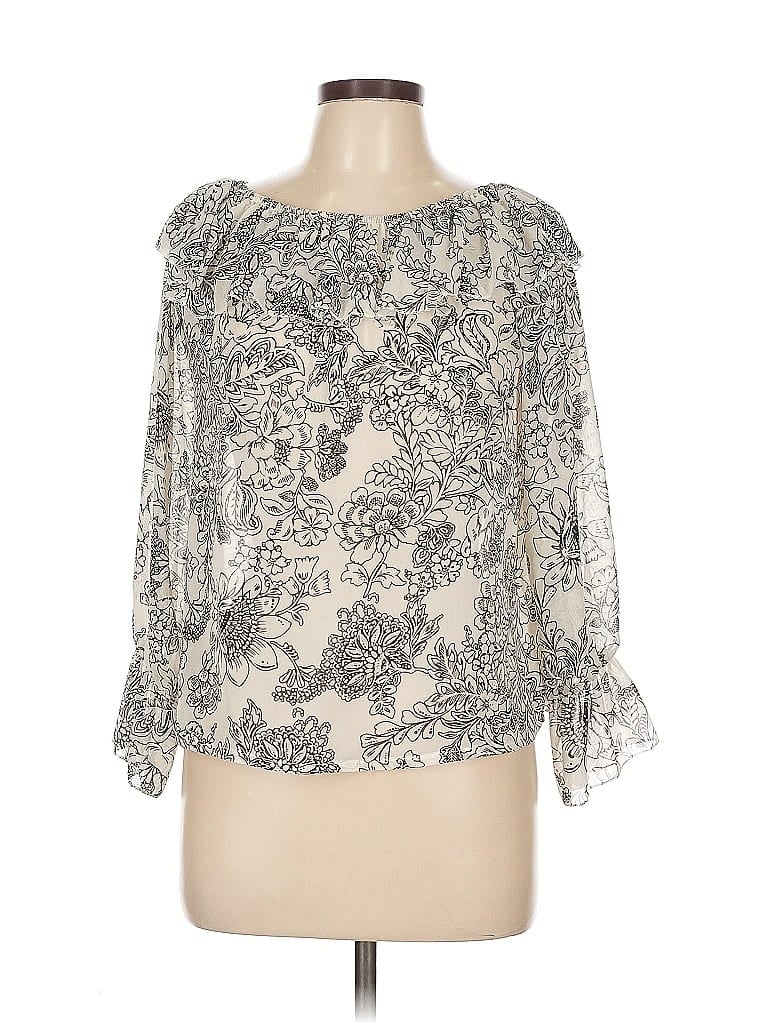 Vlt's By Valentinas 3/4 Sleeve Blouse In Neutral