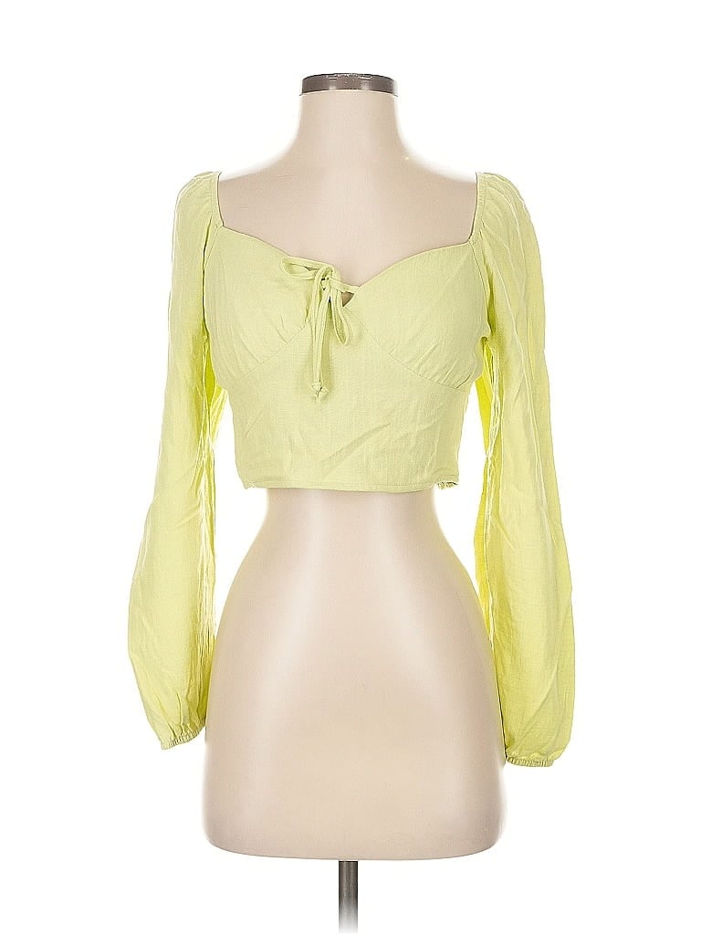 Pre-owned La Hearts Tube Top Yellow Strapless Neckline Tops