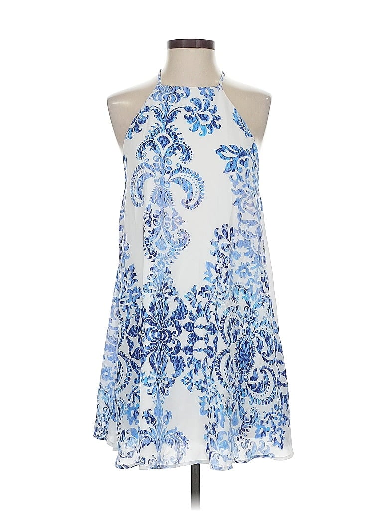 Click to view more detailed imagery on our partner's website Pre-owned Show Me Your Mumu Tank Top Blue Paisley Pattern Halter Neckline Tops