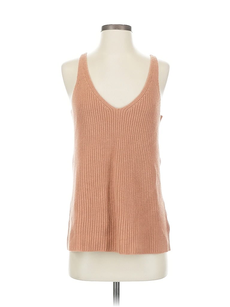 Pre-owned The Drop Sleeveless Top Tan Halter Neckline Tops In Brown