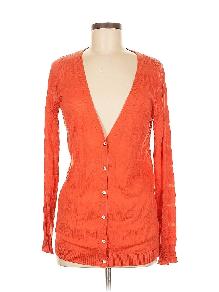 Pre-owned Shae Silk Cardigan Sweater In Orange
