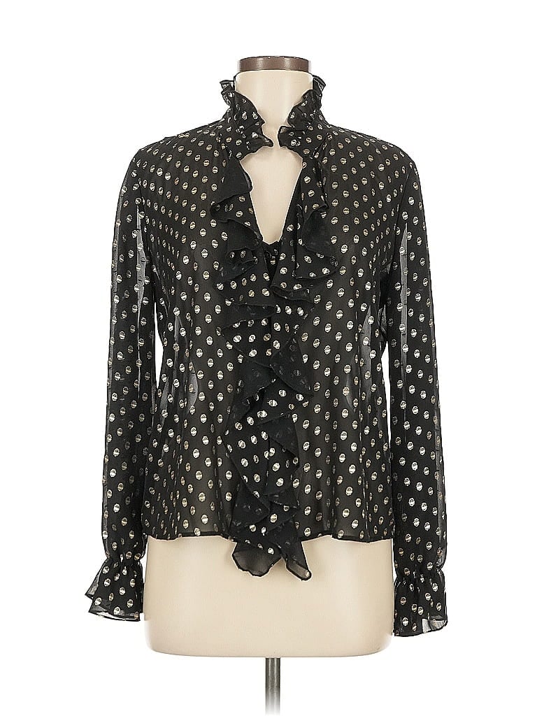 Pre-owned Bardot Long Sleeve Blouse In Black