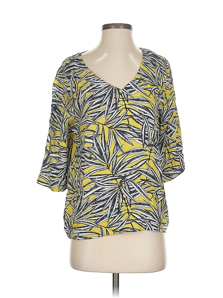 Pre-owned Anne Willi 3/4 Sleeve Blouse In Yellow