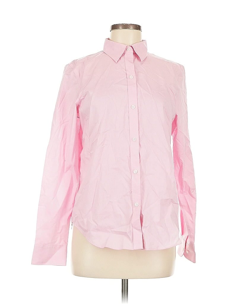 Pre-owned Chaps Long Sleeve Button Down Shirt In Pink