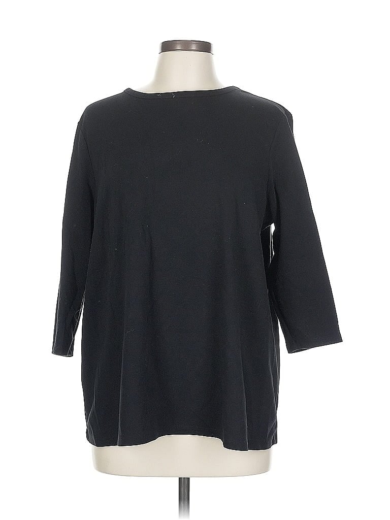 Pre-owned Martha Stewart 3/4 Sleeve T-shirt In Black