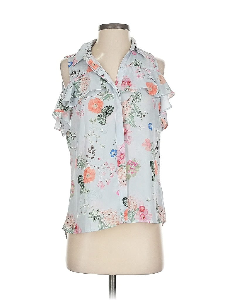 Pre-owned Express Sleeveless Blouse In Blue