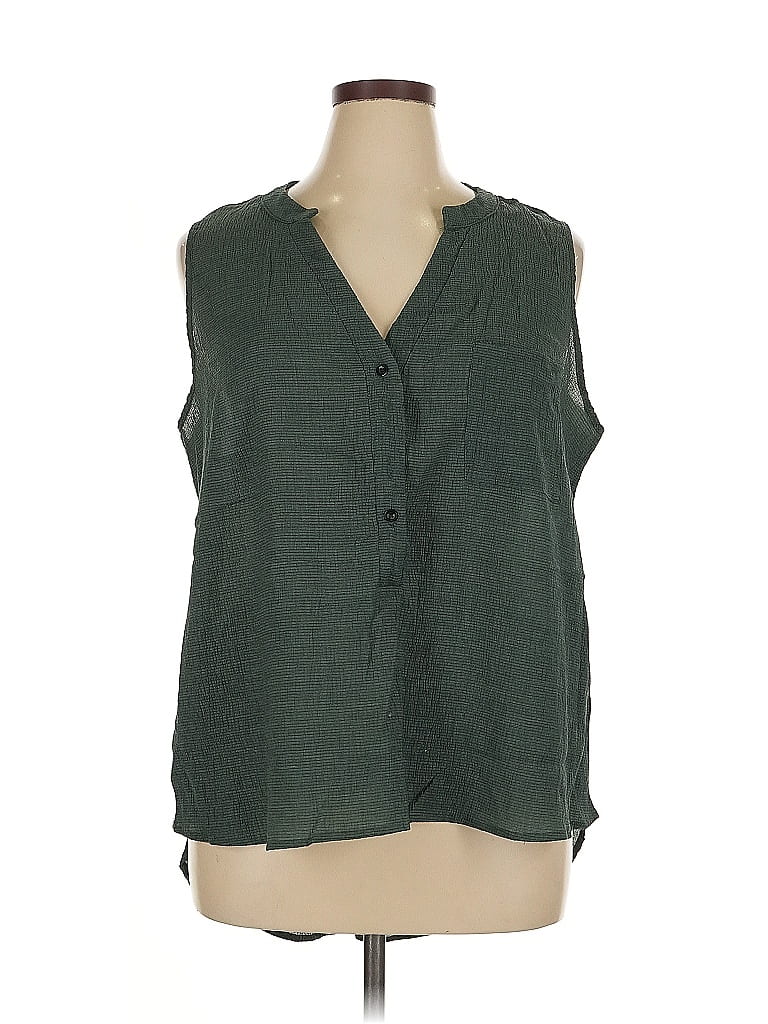 Pre-owned Shein Curve Sleeveless Blouse In Green