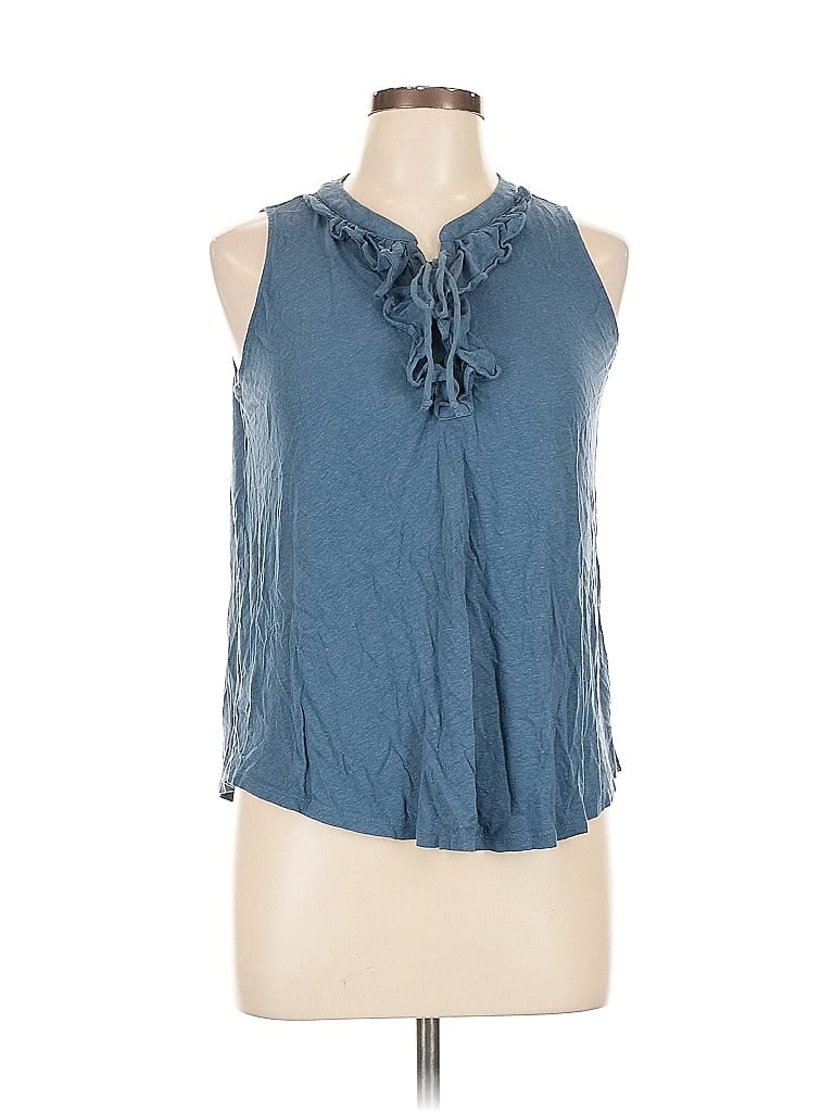 Pre-owned Ann Taylor Loft Sleeveless T-shirt In Blue