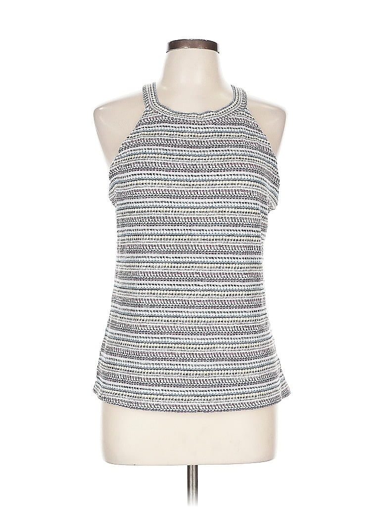 Pre-owned Studio B By Bobeau Tank Top Silver Halter Neckline Tops