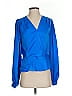DKNY 100% Polyester Blue Long Sleeve Blouse Size S - photo 1