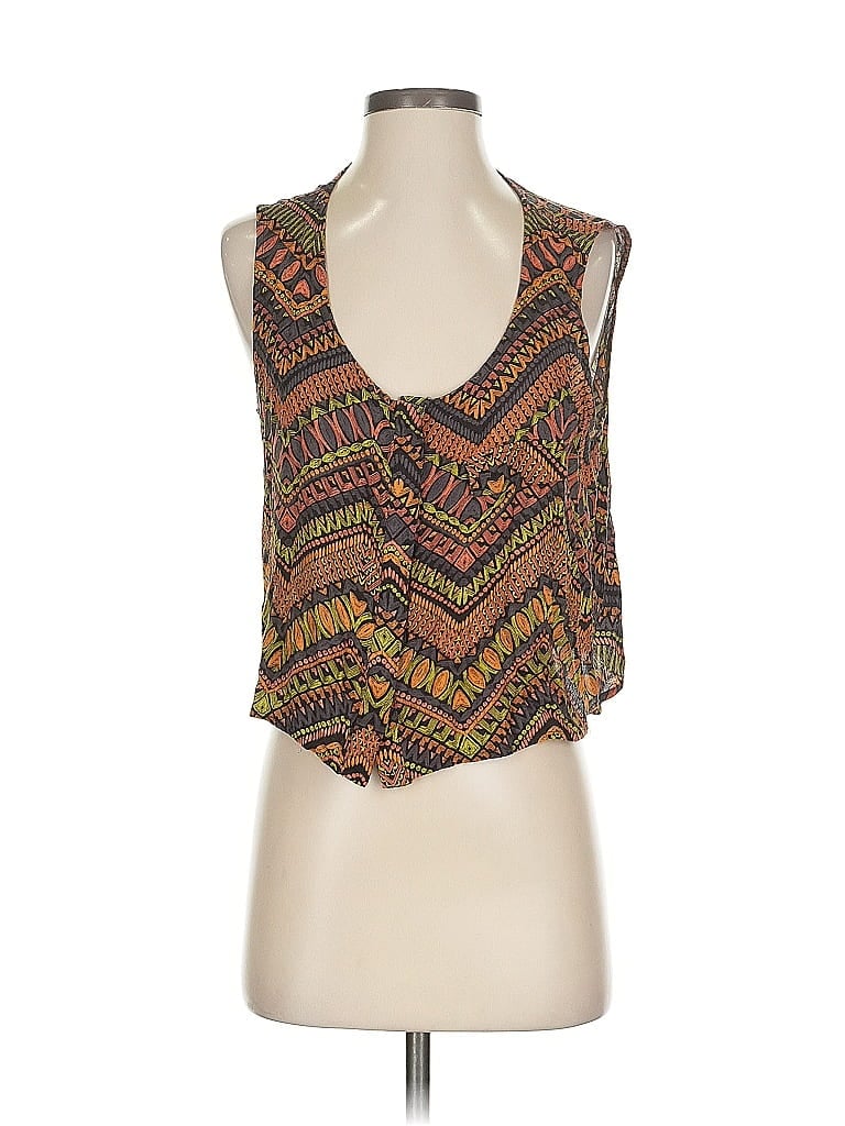 Pre-owned Forever 21 Contemporary Tank Top Brown Halter Neckline Tops