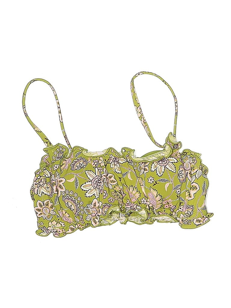 Pre-owned Wild Fable Swimsuit Top Green Paisley Pattern Swimwear