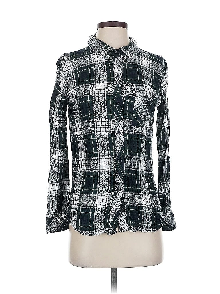 Pre-owned Rails Long Sleeve Button Down Shirt In Green